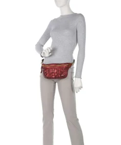 Gürteltasche genarbtes Rindsleder rot