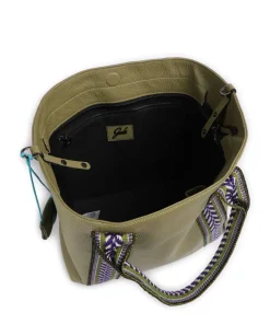 Guadalupe Lydia Shopper genarbtes Kalbsleder olivgrün