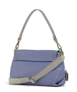 Guadalupe Nihan Schultertasche genarbtes Kalbsleder blau