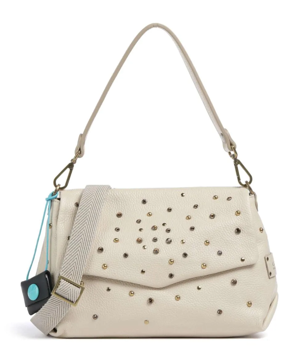 Guadalupe Nihan Schultertasche genarbtes Kalbsleder beige