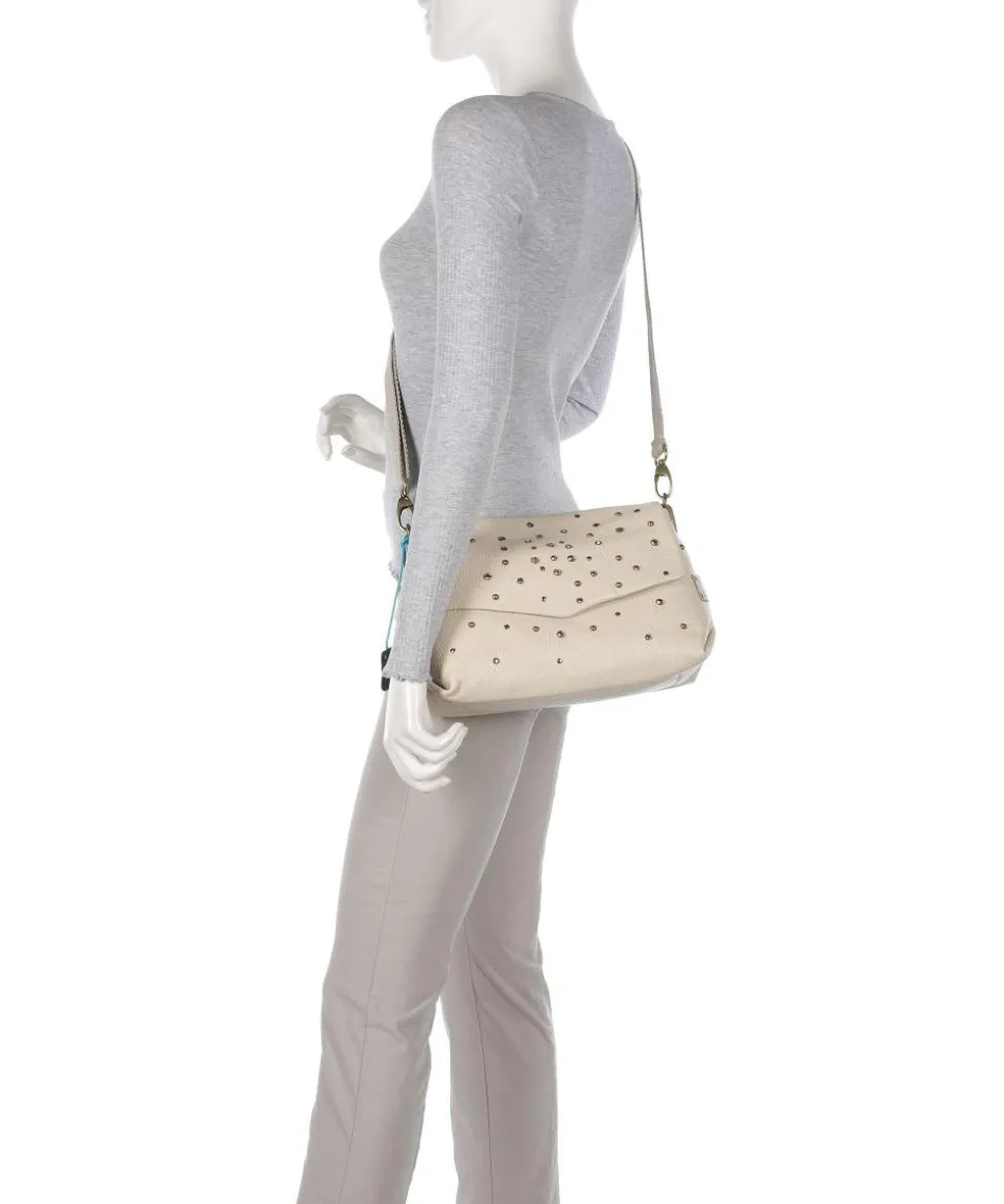 Guadalupe Nihan Schultertasche genarbtes Kalbsleder beige