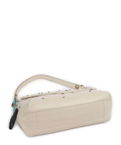 Guadalupe Nihan Schultertasche genarbtes Kalbsleder beige