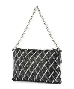 Gynger Logo Schultertasche Lederimitat schwarz