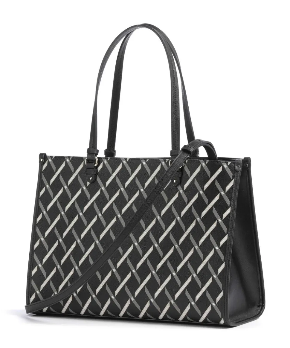 Gynger Logo Shopper Lederimitat schwarz