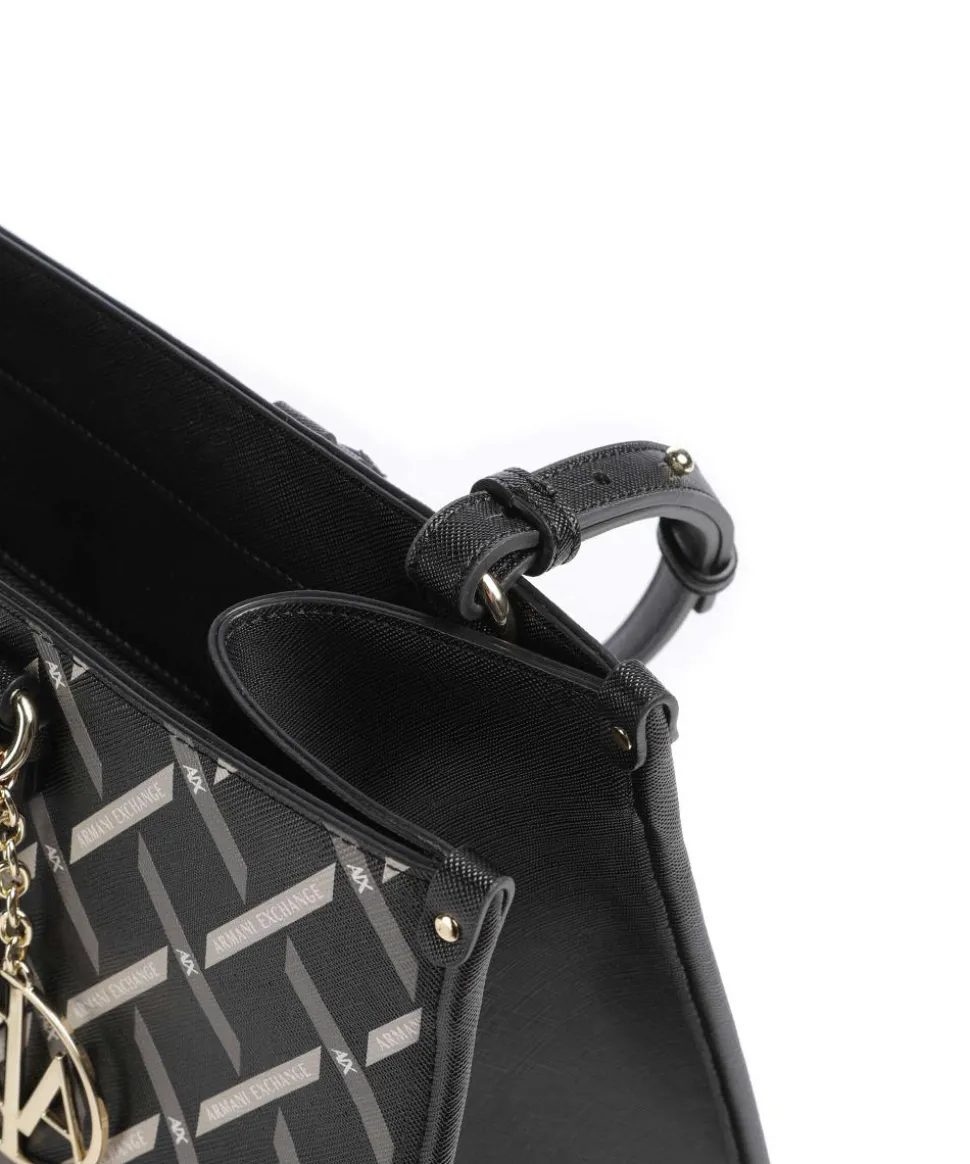 Gynger Logo Shopper Lederimitat schwarz