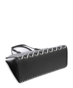 Gynger Logo Shopper Lederimitat schwarz