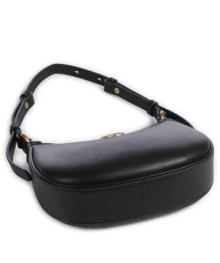 Half Moon Baby Schultertasche fein genarbtes Rindsleder schwarz