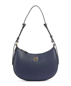 Half Moon Mini Schultertasche fein genarbtes Rindsleder dunkelblau