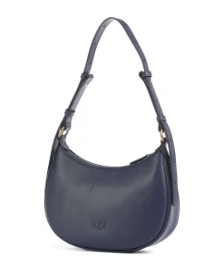 Half Moon Mini Schultertasche fein genarbtes Rindsleder dunkelblau