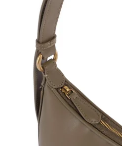 Half Moon Mini Schultertasche fein genarbtes Rindsleder olivgrün