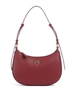 Half Moon Mini Schultertasche fein genarbtes Rindsleder bordeaux