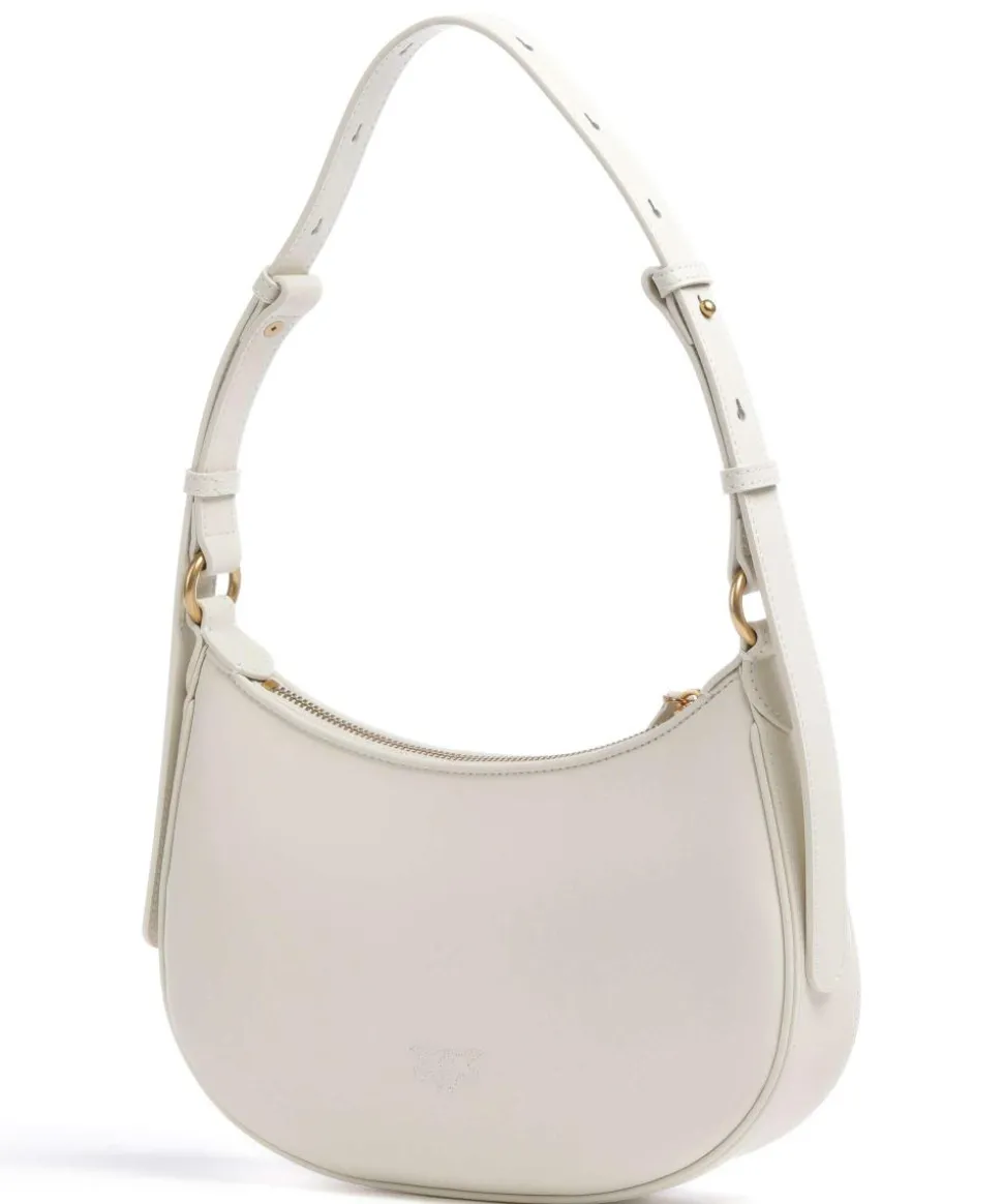 Half Moon Mini Schultertasche fein genarbtes Rindsleder elfenbein