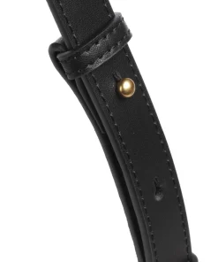 Half Moon Mini Schultertasche fein genarbtes Rindsleder schwarz