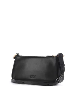 Half Moon Mini Umhängetasche fein genarbtes Kalbsleder schwarz