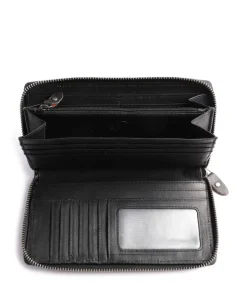 Halle Geldbörse Pull-Up Rindsleder schwarz