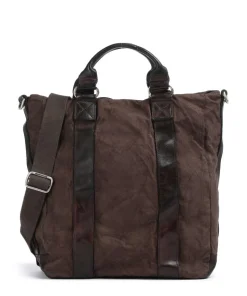 Handtasche Baumwolle dunkelbraun