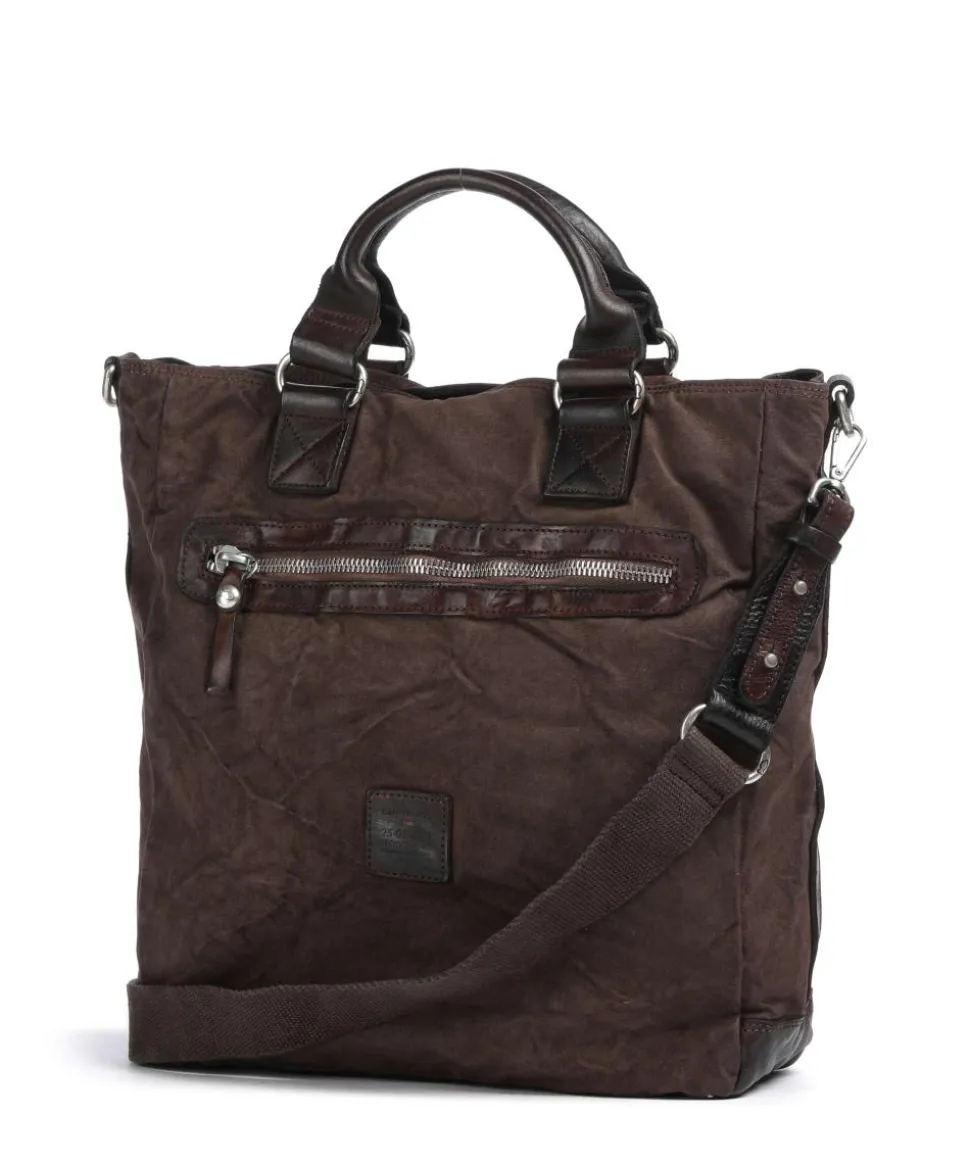 Handtasche Baumwolle dunkelbraun