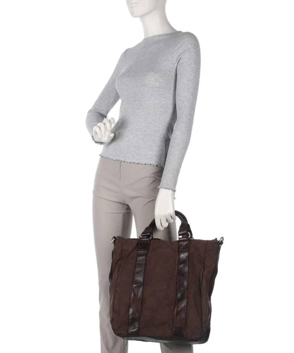 Handtasche Baumwolle dunkelbraun