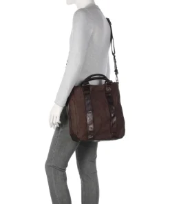 Handtasche Baumwolle dunkelbraun