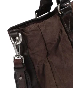 Handtasche Baumwolle dunkelbraun