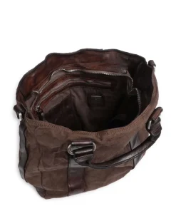 Handtasche Baumwolle dunkelbraun