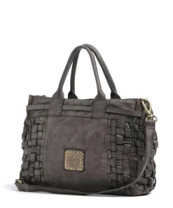 Handtasche fein genarbtes Rindsleder grau