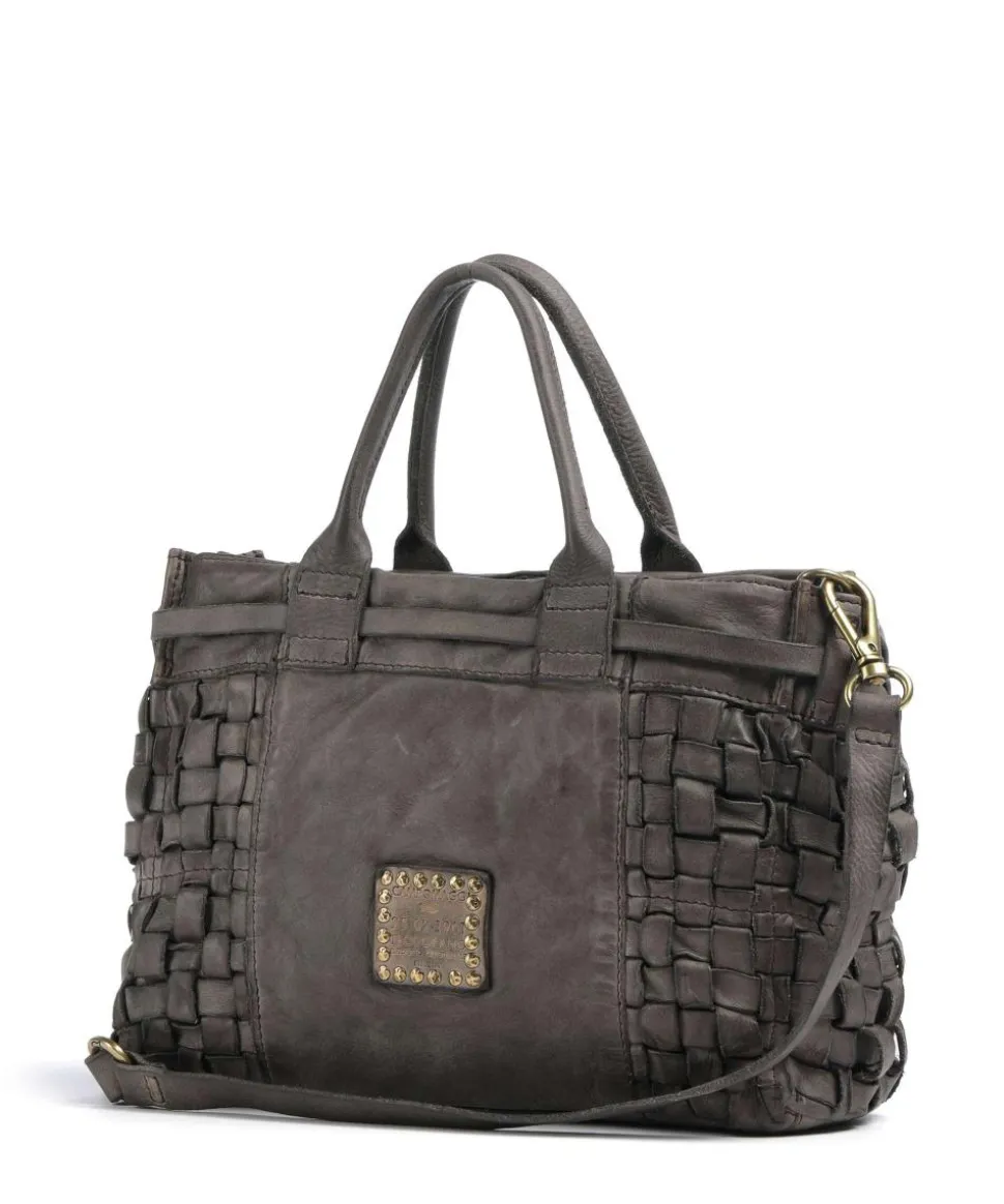 Handtasche fein genarbtes Rindsleder grau