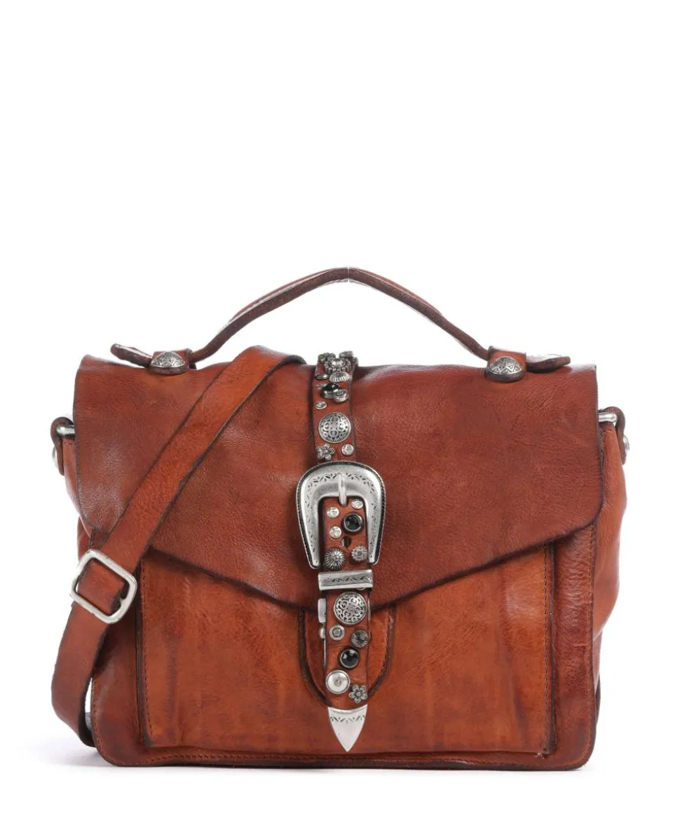 Handtasche fein genarbtes Rindsleder cognac