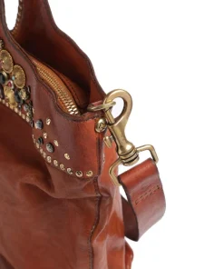 Handtasche fein genarbtes Rindsleder cognac