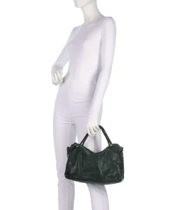 Handtasche fein genarbtes Rindsleder dunkelgrün