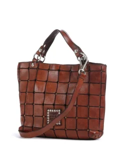 Handtasche fein genarbtes Rindsleder cognac