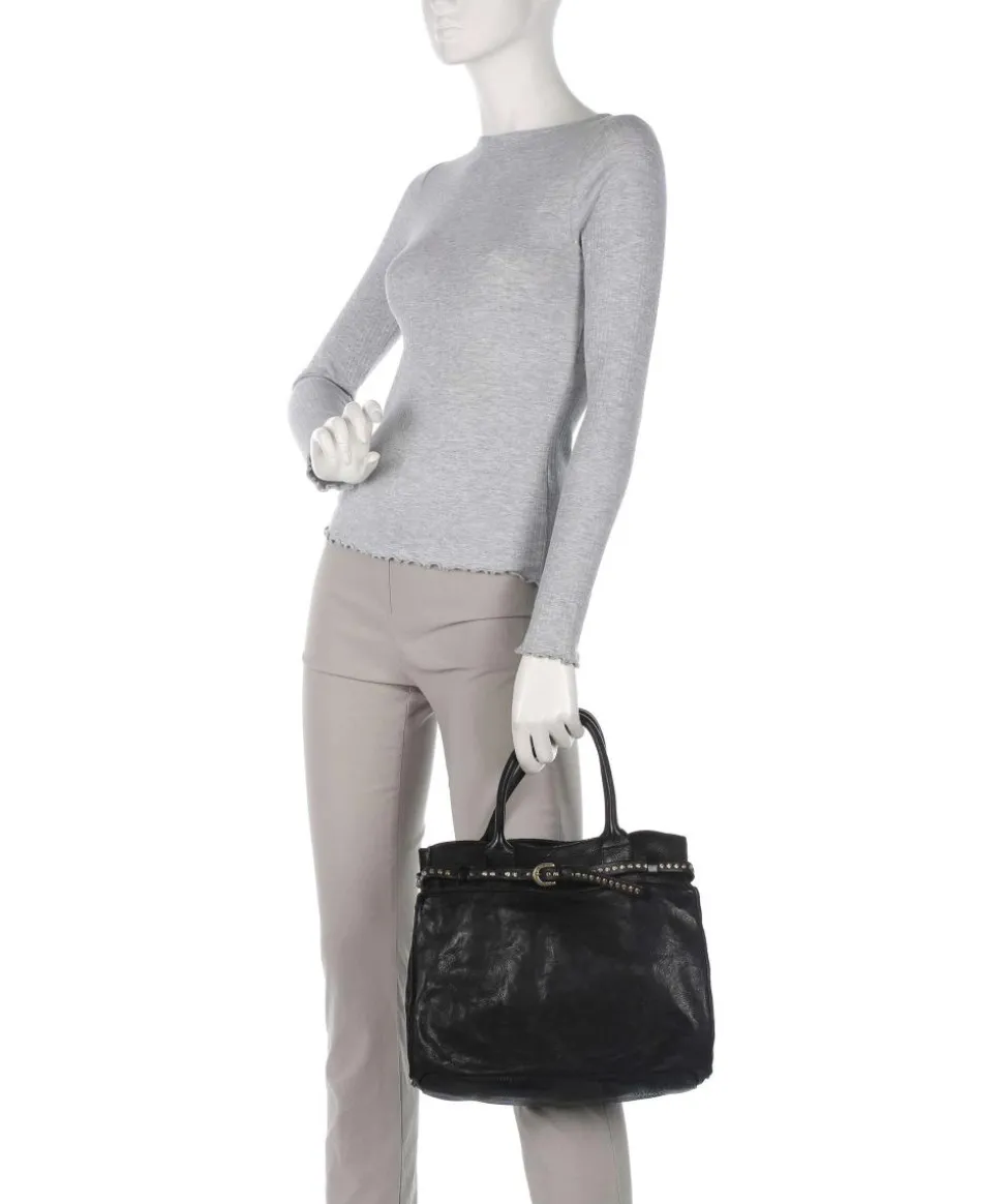 Handtasche fein genarbtes Rindsleder schwarz