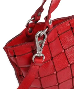 Handtasche fein genarbtes Rindsleder rot