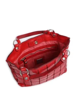 Handtasche fein genarbtes Rindsleder rot