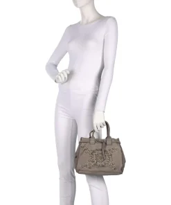 Handtasche fein genarbtes Rindsleder grau