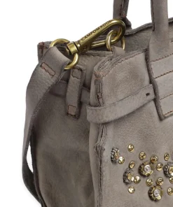 Handtasche fein genarbtes Rindsleder grau