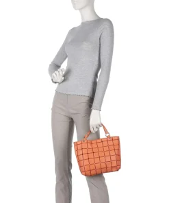 Handtasche fein genarbtes Rindsleder orange