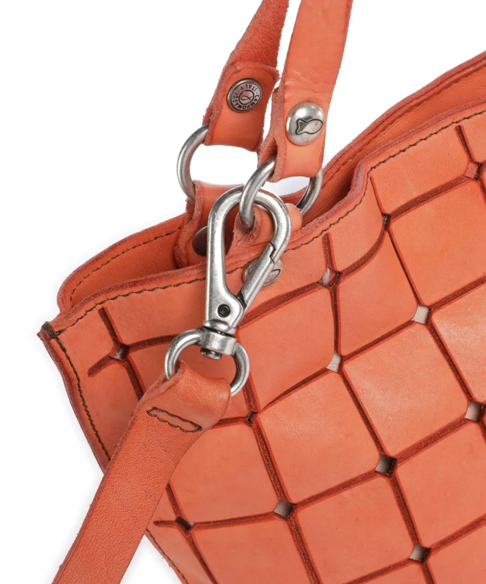 Handtasche fein genarbtes Rindsleder orange