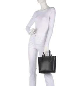 Handtasche fein genarbtes Rindsleder schwarz