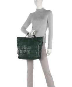 Handtasche fein genarbtes Rindsleder dunkelgrün