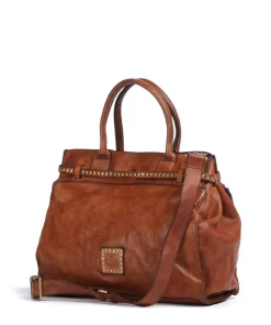 Handtasche fein genarbtes Rindsleder cognac
