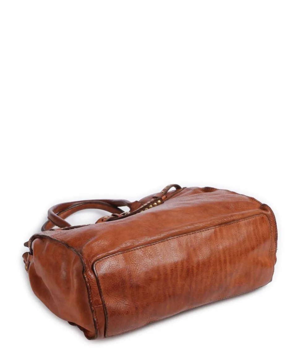 Handtasche fein genarbtes Rindsleder cognac
