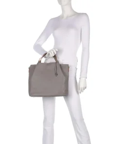 Handtasche genarbtes Rindsleder grau