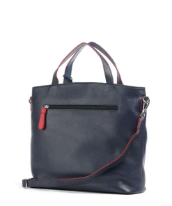 Handtasche genarbtes Rindsleder navy
