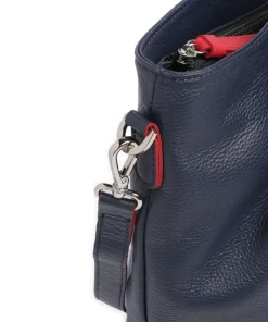 Handtasche genarbtes Rindsleder navy