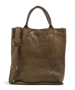 Handtasche genarbtes Rindsleder olivgrün