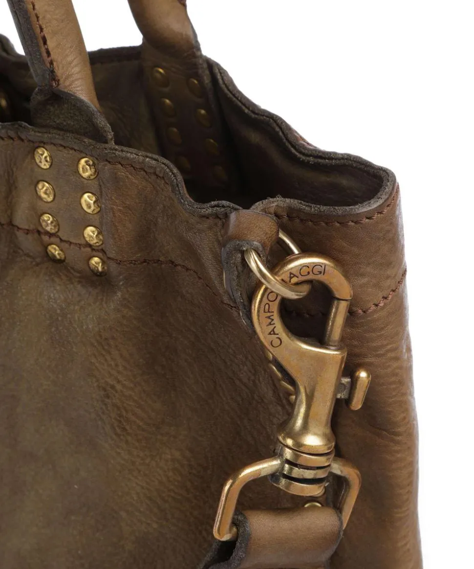 Handtasche genarbtes Rindsleder olivgrün