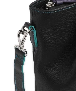 Handtasche genarbtes Rindsleder schwarz