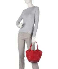 Handtasche genarbtes Rindsleder rot