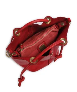Handtasche genarbtes Rindsleder rot